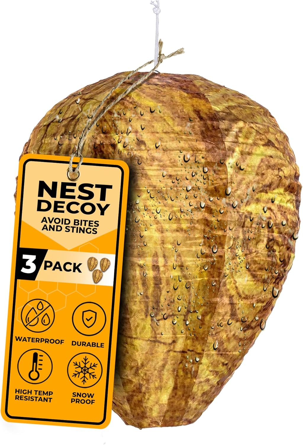 Nest Decoys - Waterproof Outdoor Decorative Artificial Hives - 3 Pack