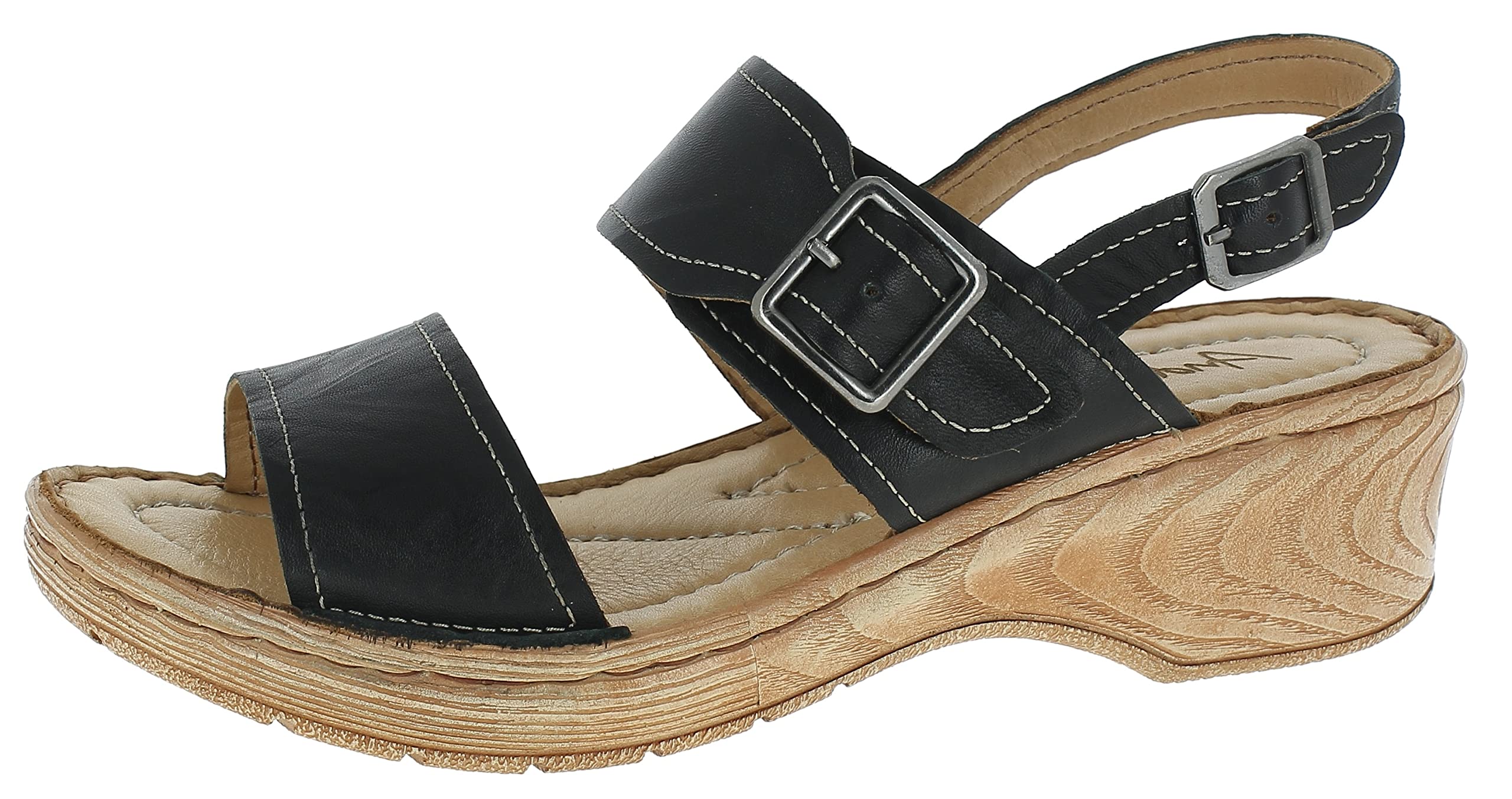 Andrea Conti Women's Sandals with Heel, Black, 41 EU, Schwarz, 8.5 UK