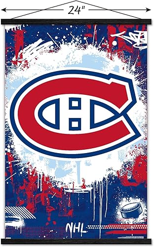 Miniatura 3 de Trends International NHL Montreal Canadiens - Póster de pared con logotipo Maximalist 23 con marco magnético