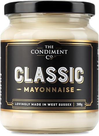 Classic Mayonnaise by The Condiment Company 300g Jar, British-Made, Smooth & Creamy Mayo for Sandwiches, Salads, Dips & More, Free Range and Gluten Free