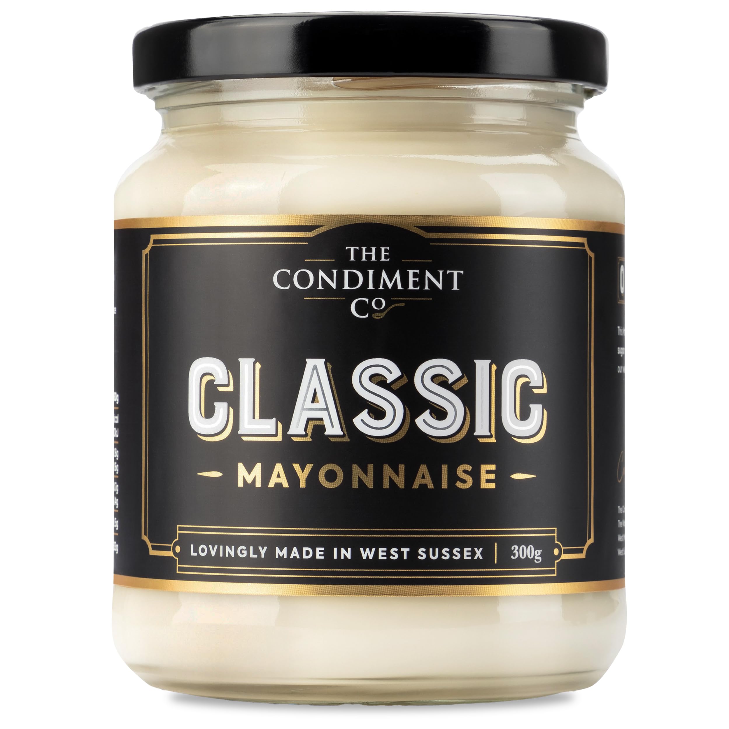 Classic Mayonnaise by The Condiment Company (300g Jar), British-Made, Smooth & Creamy Mayo for Sandwiches, Salads, Dips & More, Free Range and Gluten Free