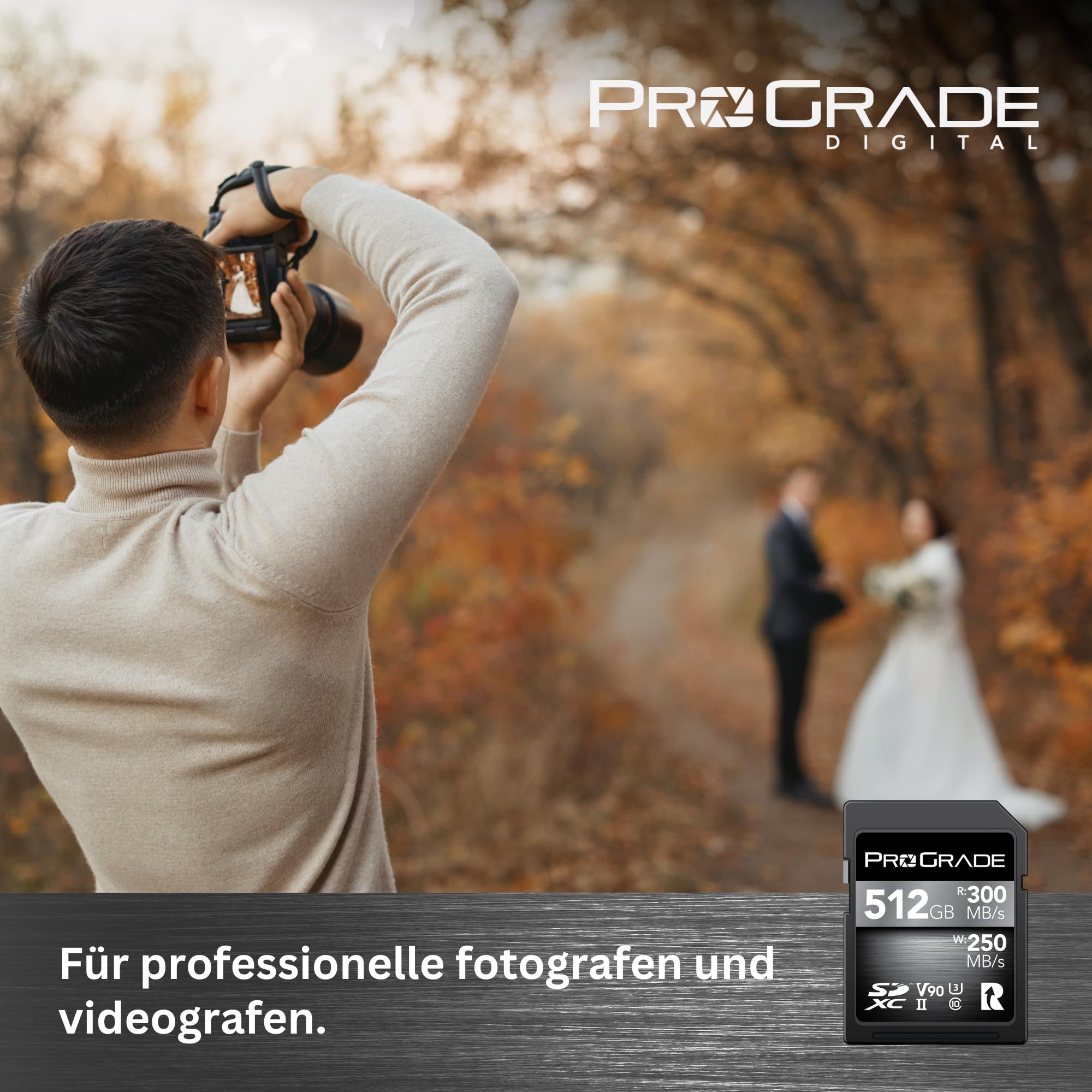 SD UHS-II 512 GB Karte V90 - Bis zu 250MB/s Schreibgeschwindigkeit und 300MB/s Lesegeschwindigkeit | Für professionelle Filmemacher, Fotografen und Kuratoren von Inhalten - von Prograde Digital