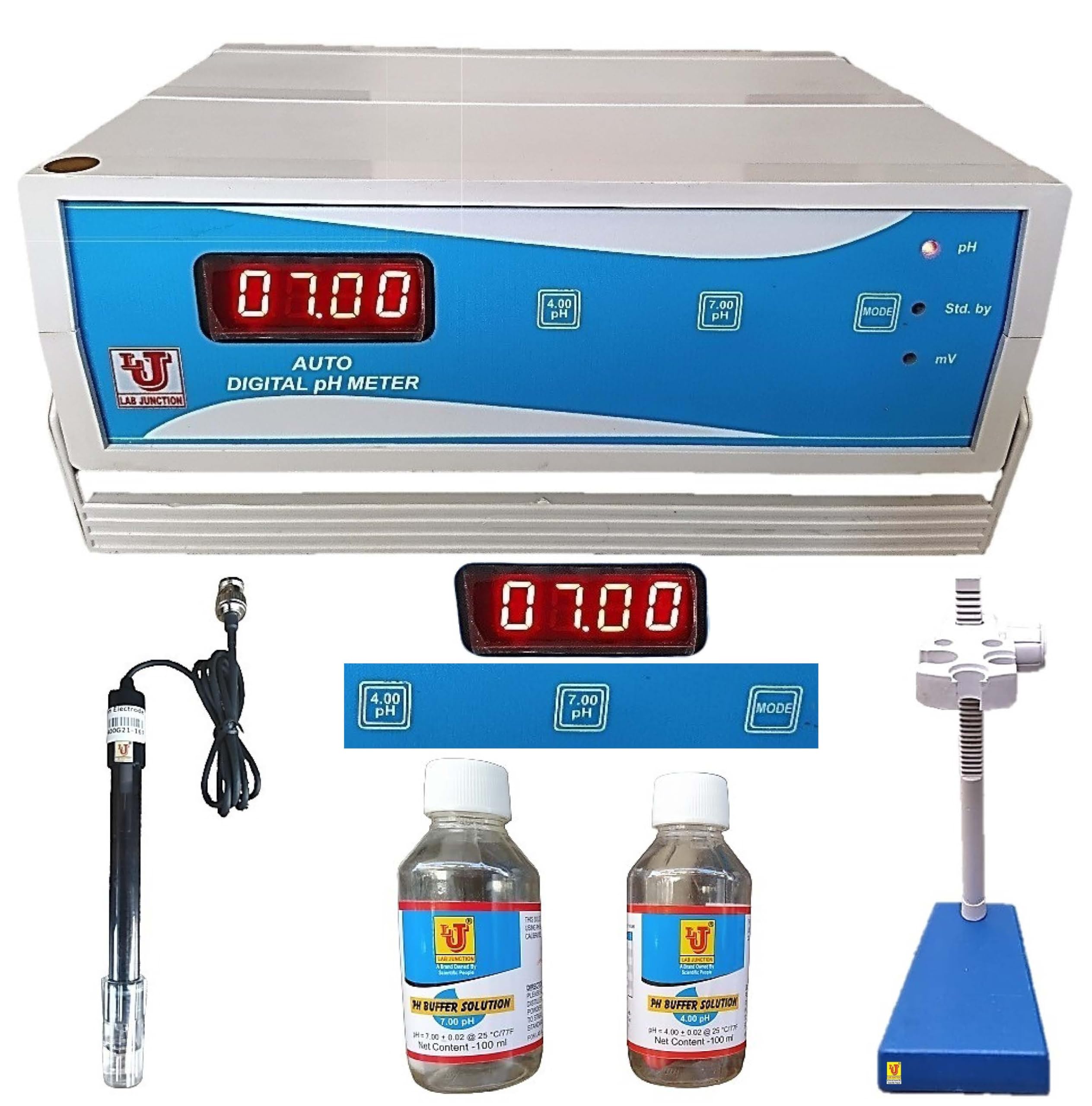 Lab Junction pH Meter,Auto pH Meter (Table Top) 2 Point Calibration Facility with Touch Keys L J - alpha 01 as per Quality Standards for Laboratory