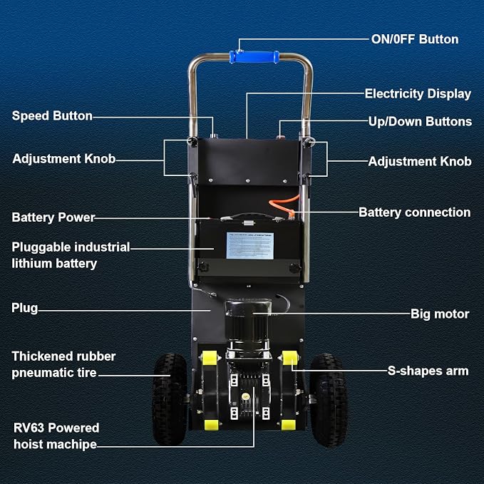 Carretilla eléctrica motorizada para escaleras 880 lbs miniatura 3