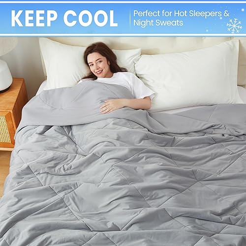 Miniatura 2 de Dreamhood Manta refrescante Arc-Chill Cool Summer Blanket con Q-Max > 0.45 fibra de enfriamiento perfecta para sudores nocturnos y personas que