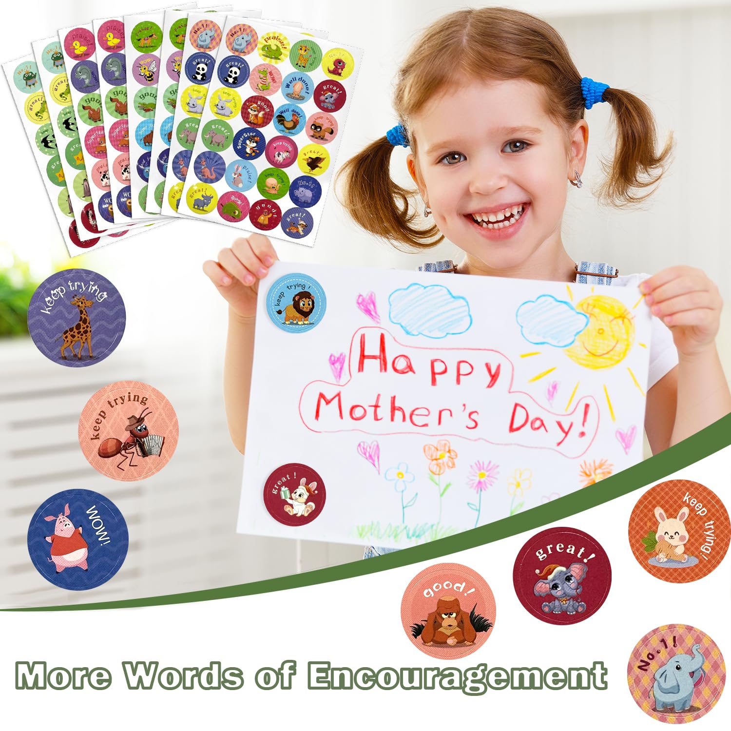 192 Pcs Reward Stickers for Children Motivational Stickers Well Done Stickers Parents' Reward Stickers Teachers Stickers Praise Stickers for Students (2.5cm/1in) - Image 4