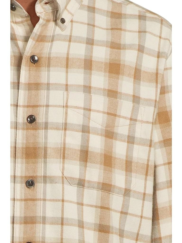 White L.L.Bean Scotch Plaid Flannel Shirt Traditional Fit