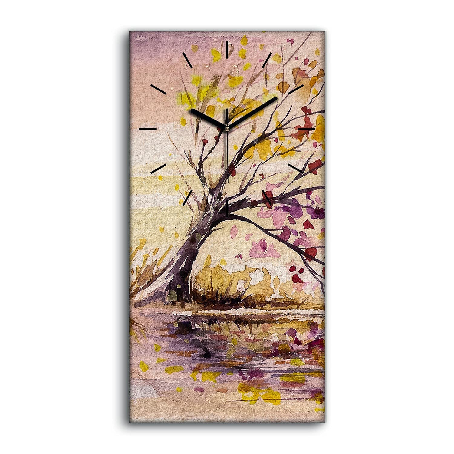 Horloge sur toile silencieuse ne pas tic tac grand tableau mural rectangulaire 30x60 cm