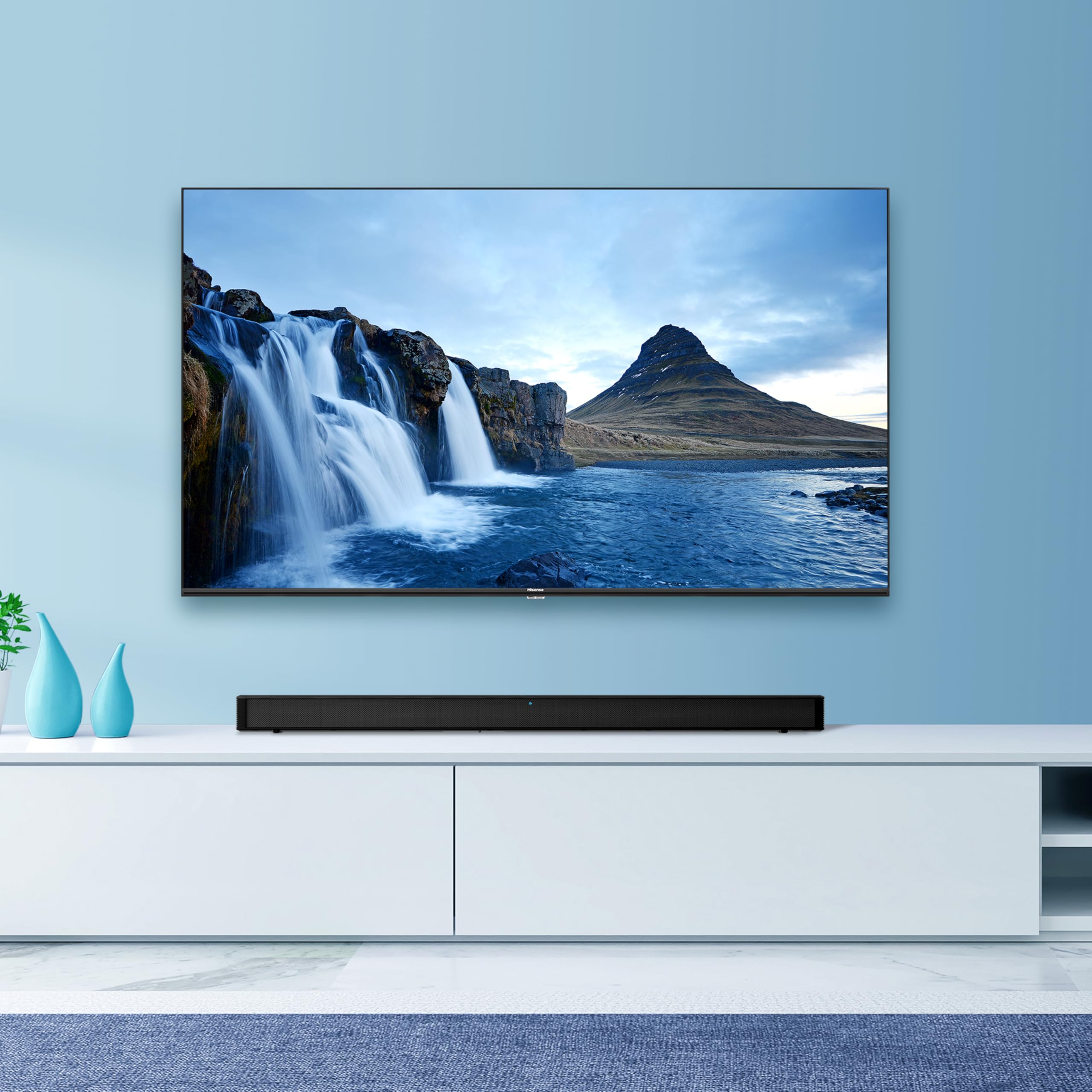 Hisense HS205G 2.0 Kanal Soundbar, 120 Watt, DTS Virtual: X, Bluetooth 5.0, HDMI Arc, USB, Optisch, Equalizer, Wandmontage möglich, schwarz