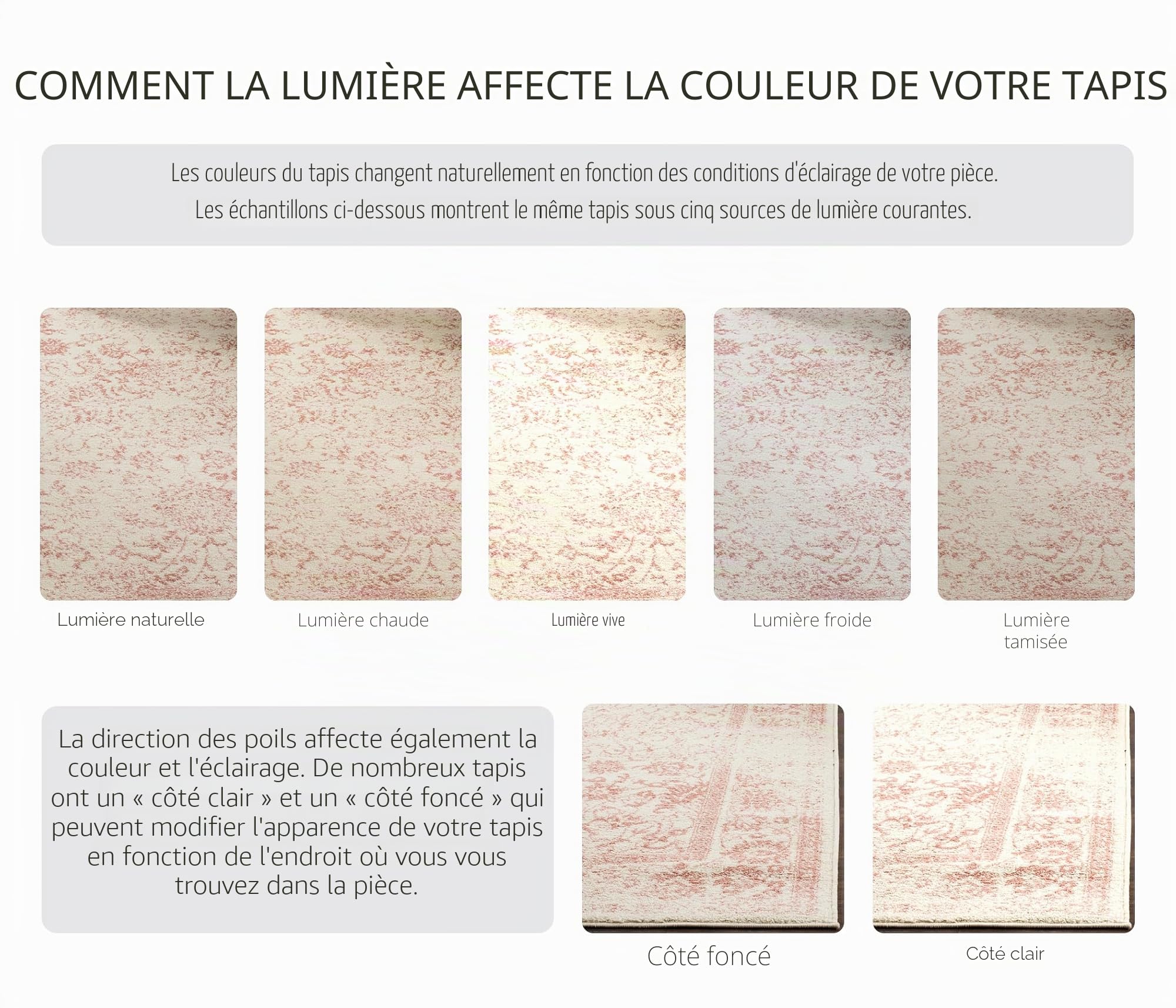 SAFAVIEH Tapis 183 x 274 cm - Adirondack Collection - Transitionnel Design, Ivoire & Rose, Mélange Synthétique Entretien Facile, Idéal pour Salon, Chambre, Bureau