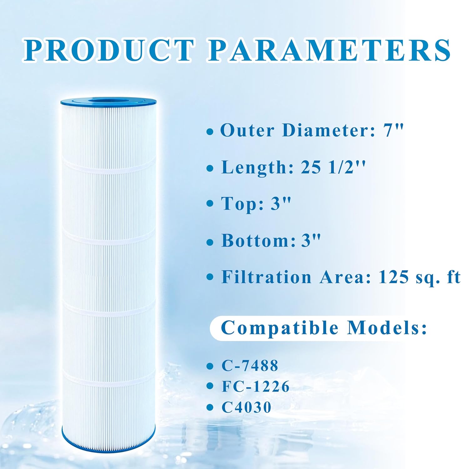 Pool Filter Compatible with C-7488, FC-1226, C4030, C4025, C4020, CX880XRE, PA106, PA106/ -M/ -4/ PAK4, 4 ×106 sq. ft., 4 Pack - Image 2