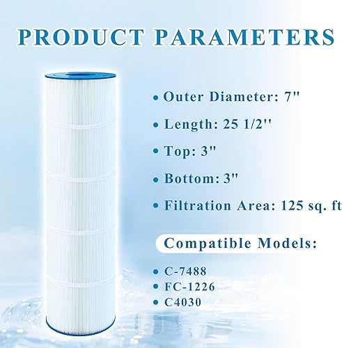 Miniatura 2 de Filtro de piscina compatible con C-7488, FC-1226, C4030, C4025, C4020, CX880XRE, PA106, PA106 -M -4 PAK4, 4 × 106 pies cuadrados, paquete de 4