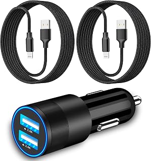 [Apple MFi Certified] iPhone Charger Fast Car Charging, KYOHAYA 4.8A Dual USB Power Rapid Car Charge Adapter + 2Pack Lightning Cable Quick Car Charging for iPhone 14 13 12 11 Pro/XS Max/XR/X/8 SE/iPad