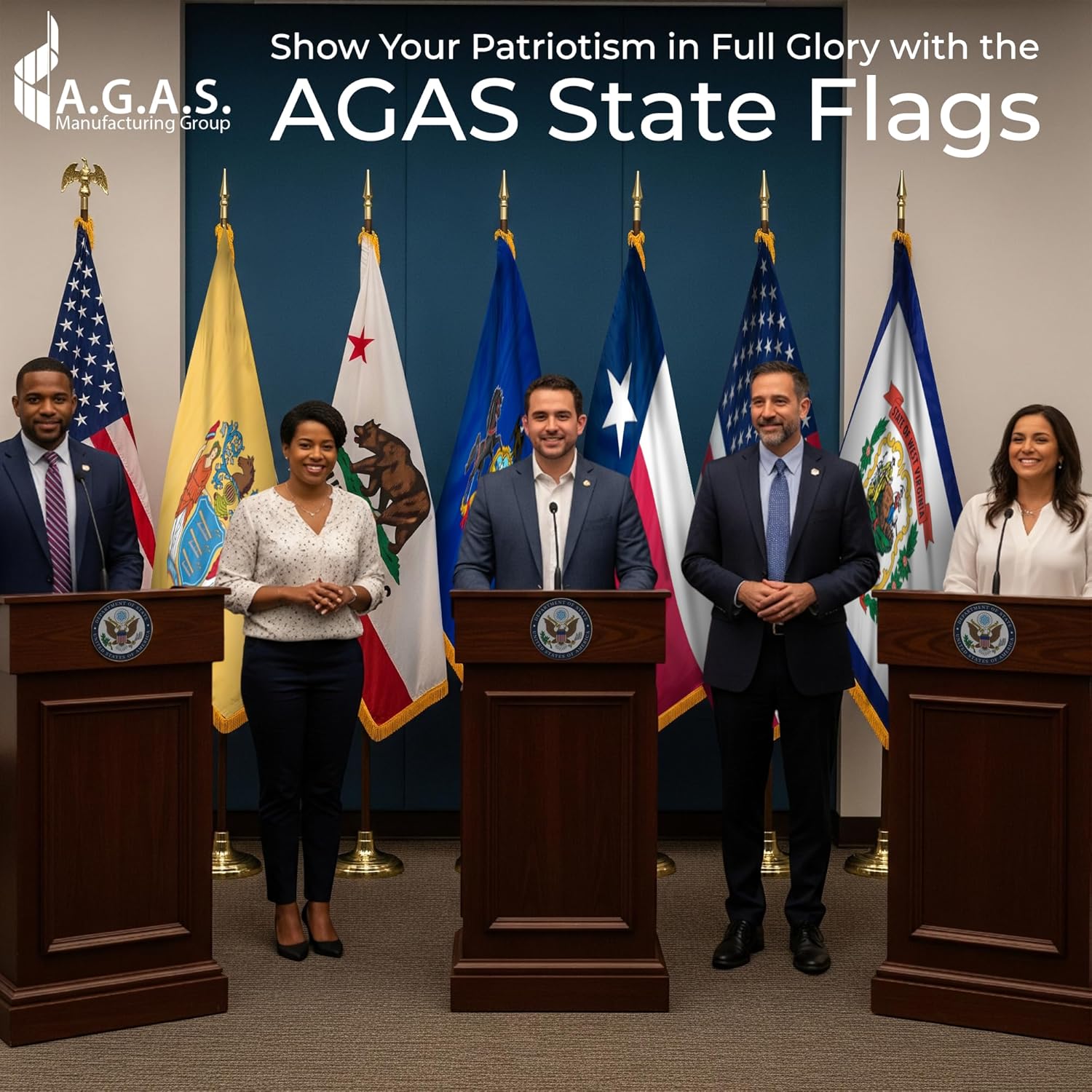 AGAS California State Flag 2x3 Ft - Single Ply Reverse Print on Back 200D Nylon 100% Bleed Through - Brass Grommets - Fade Proof Sharp Colors - Indoor/Outdoor California Flag