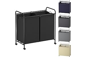 Smooth Double Bagged Rolling Laundry Hub