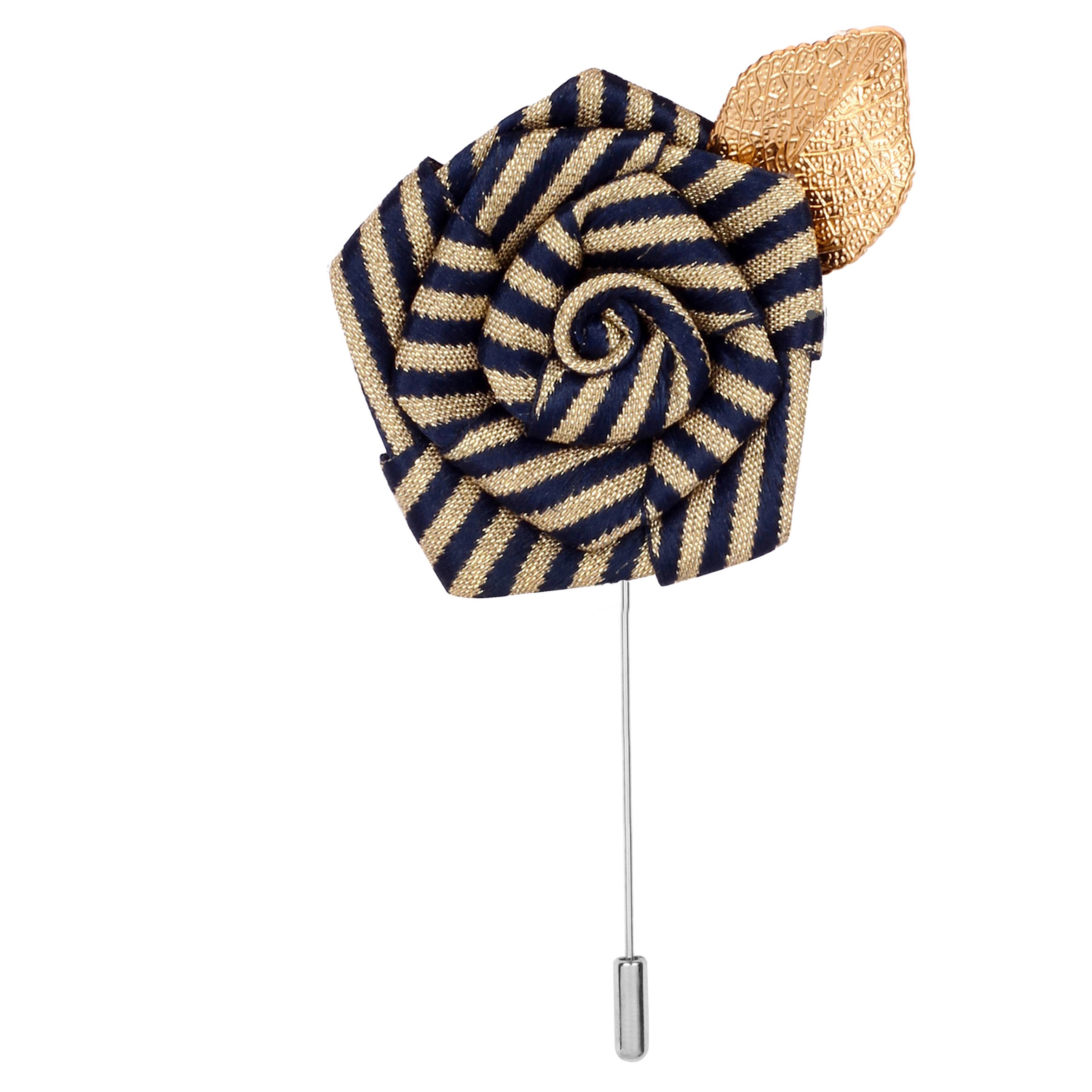 Floral Pentagon - Blue Colored Brooch/Lapel Pin for Men-image-34