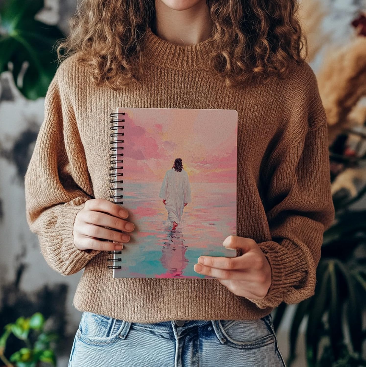 Jesus Christ Spiral Notebook, Jesus Christ Walking on Water, Church Notes Journal, I Will Walk With Christ LDS, Home & Office, Spiral Bound 5.5x8.3 - Image 6