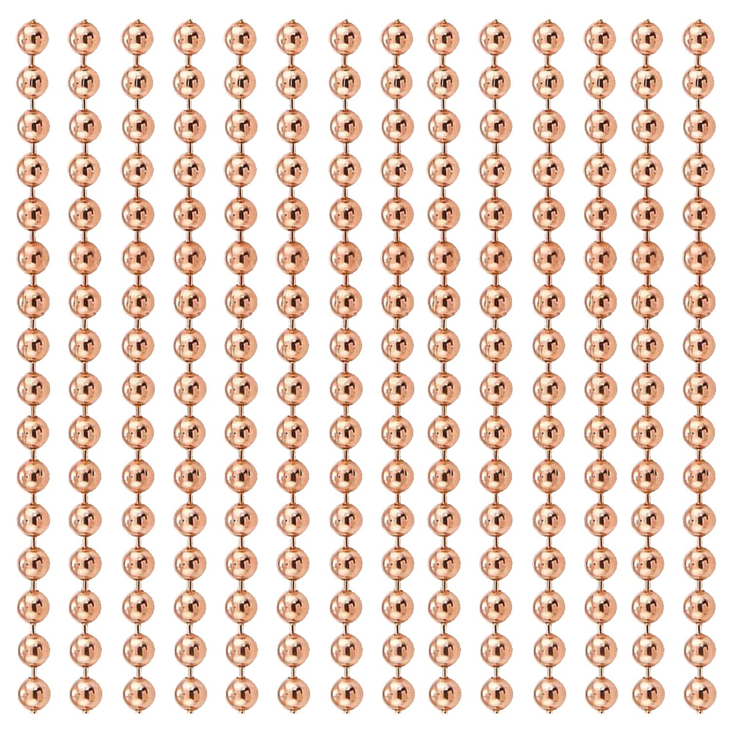 Akh Rose Gold Akh® Christmas Bead Chain | 2.7M Length | 8Mm Metallic Beads | Pearl Garland Decoration | Christmas Tree Beads Garland Decoration | Xmas Bead Garland For Christmas Tree Decoration (Rose Gold)