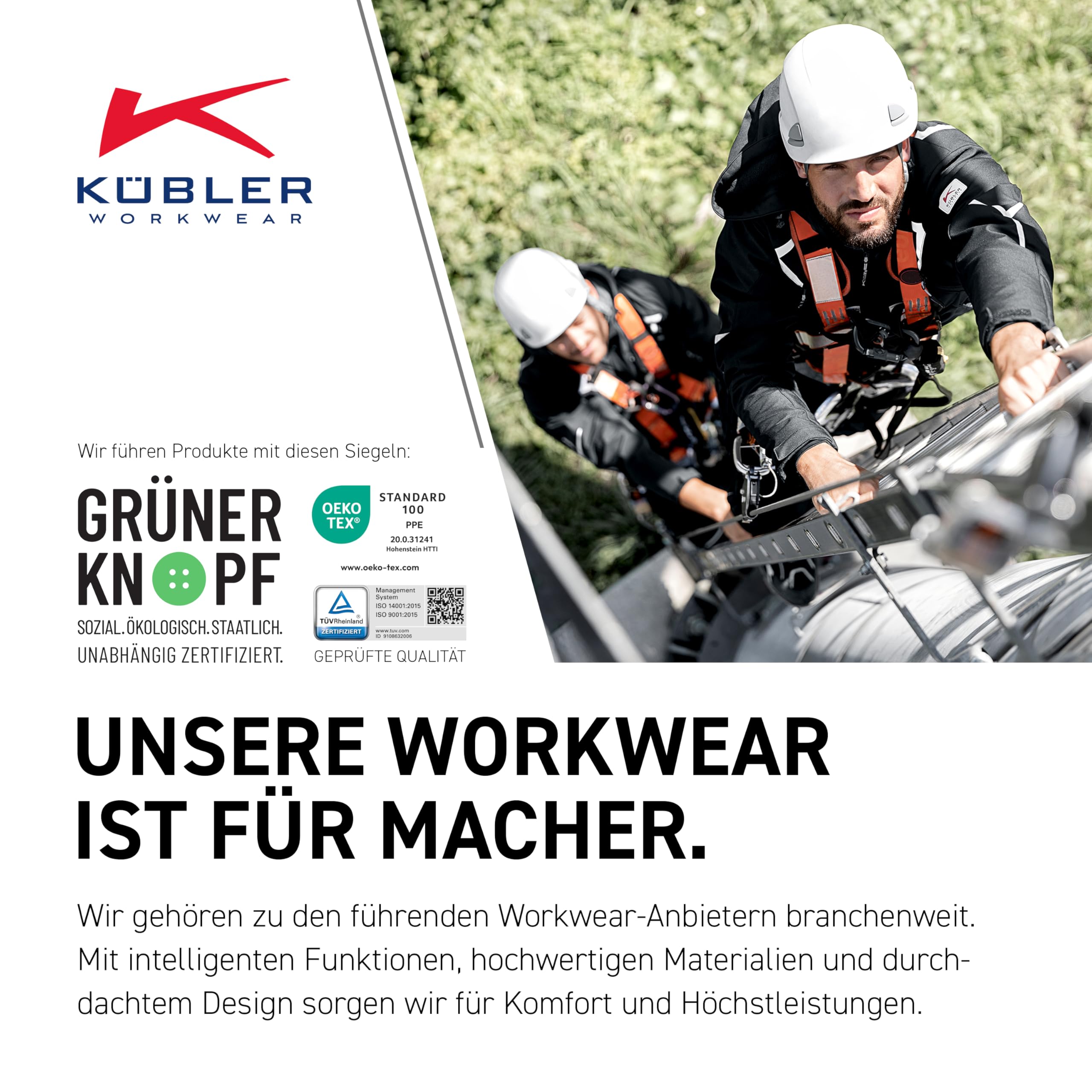 KÜBLER Workwear Unisex Jacke Classiq Organiq Größe 127.0 cm anthrazit (1er Pack)