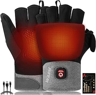 Rechargeable Detachable Heated Gloves — Full & Half-Hand Fingerless Warmers for Outdoor Work and Sports