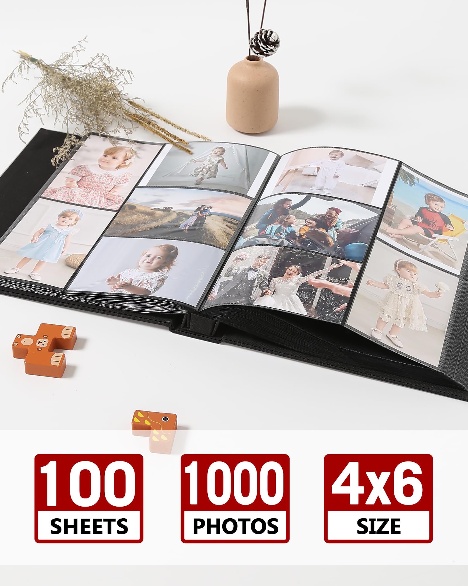 Yuforr Photo Album 6x4 Slip in, 1000 Pockets Photos - Image 3