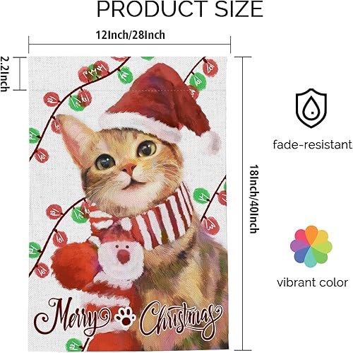 Miniatura 3 de Bandera de jardín de invierno de 28 x 40 pulgadas, de arpillera de doble cara, a cuadros, para decoración navideña de patio y exteriores (28 x 40