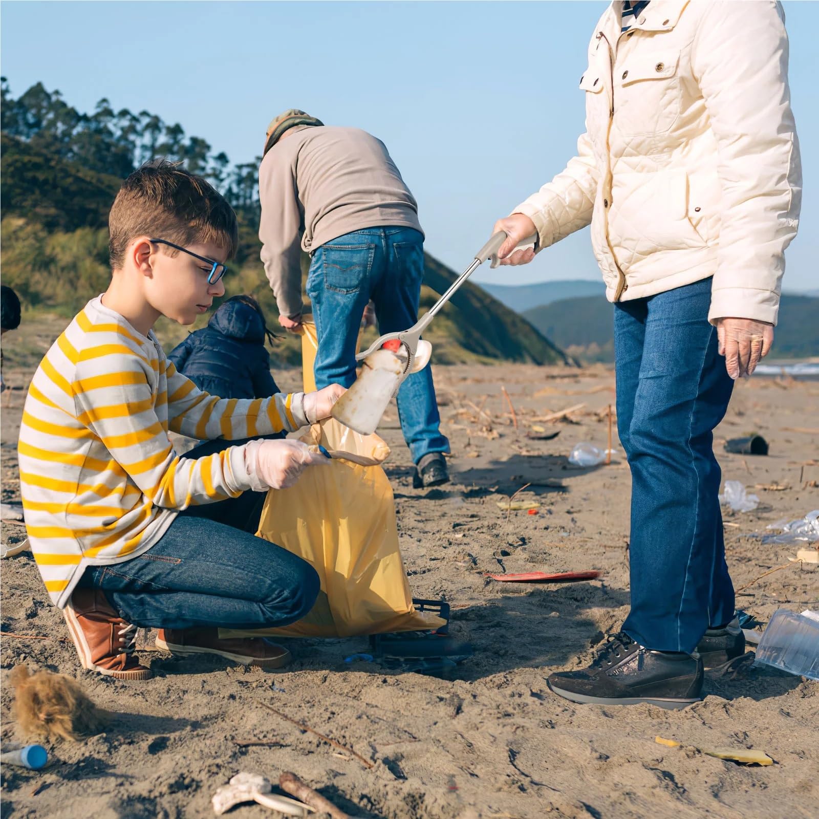 3 Pezzi Reacher Grabber Strumento Trash Claw con Manico Pick Up Stick Lettiera Picker Morsetto Facile da Tenere in Mano Accessorio for la Pulizia dei rifiuti per Raccogliere Rifiuti