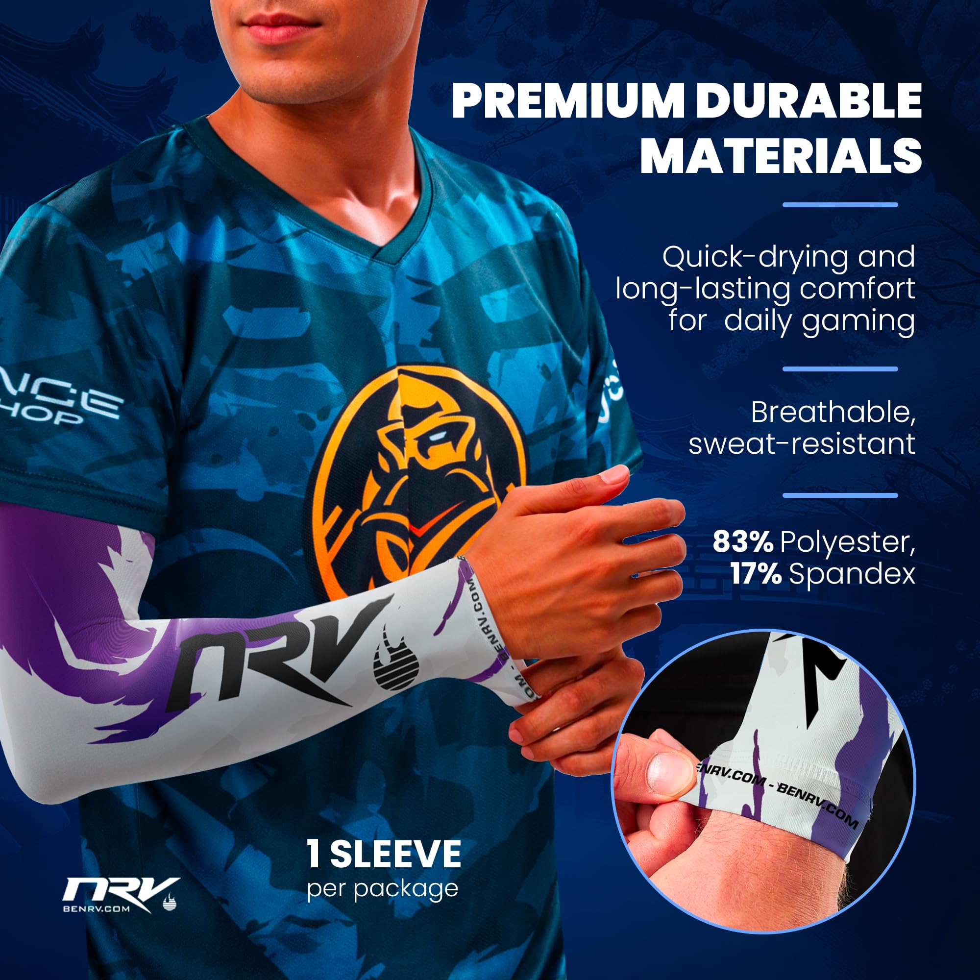 NRV Puño de compresión para juegos de Esport (edición Camo) - Optimiza tu juego de eSport con estilo camuflaje - Diseñado profesionalmente - Duradero, transpirable y sin fricción
