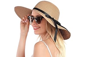 Womens Double Couple Straw Hat: UPF 50+ Sun Protection and Adjustable Fit