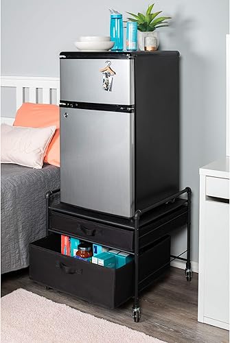 Miniatura 7 de The Fridge Stand Supreme - Organización de cajones - Marco de tubo negro con cajones negros