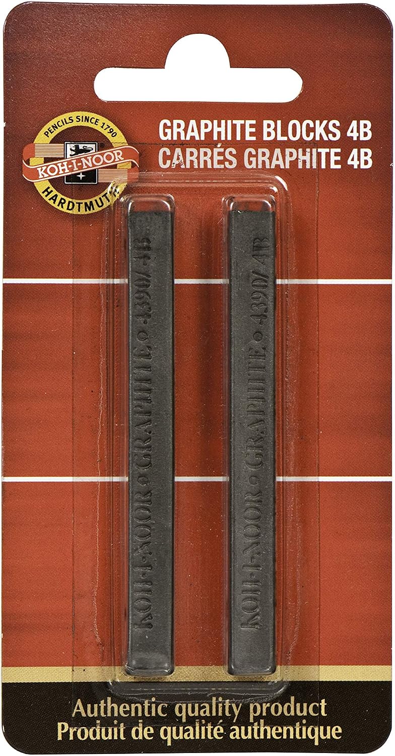 Koh-I-Noor FA4390.4BBC Gioconda Artist Graphite Blocks 4B, 2-Pack