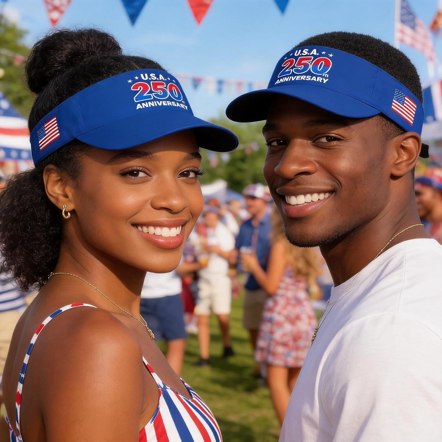 USA Visor Hat Sun Adjustable Sports Beach Cap Men Women Adults