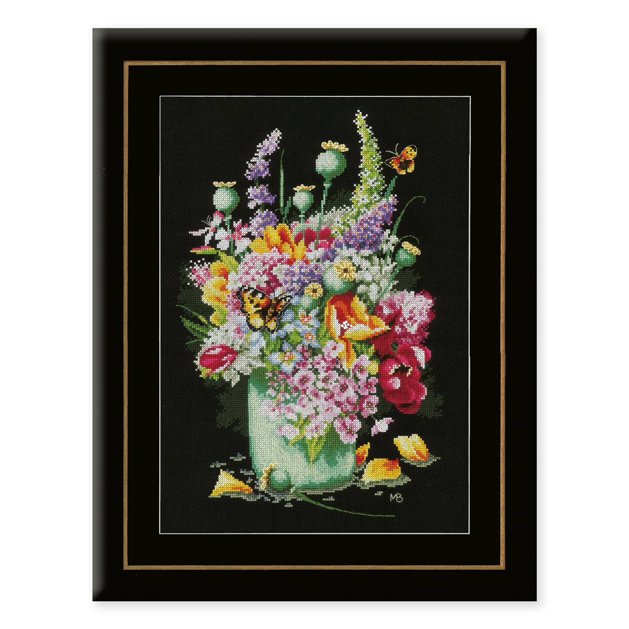 Lanarte Kreuzstich Stickpackungen Kreuzstich Kit Bunter Blumenstrauss Wanddekoration 27 x 39 cm