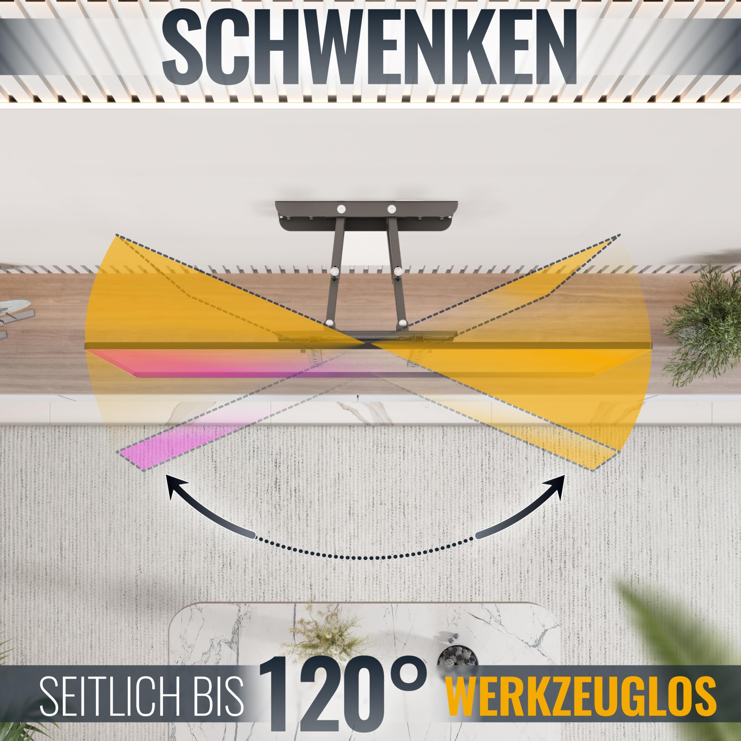 RICOO TV Wandhalterung Fernseher Halterung S1144 für 40–65 Zoll schwenkbare & neigbare Fernsehhalterung VESA 400 x 400 für flach & Curved Wandhalter bis 60 kg