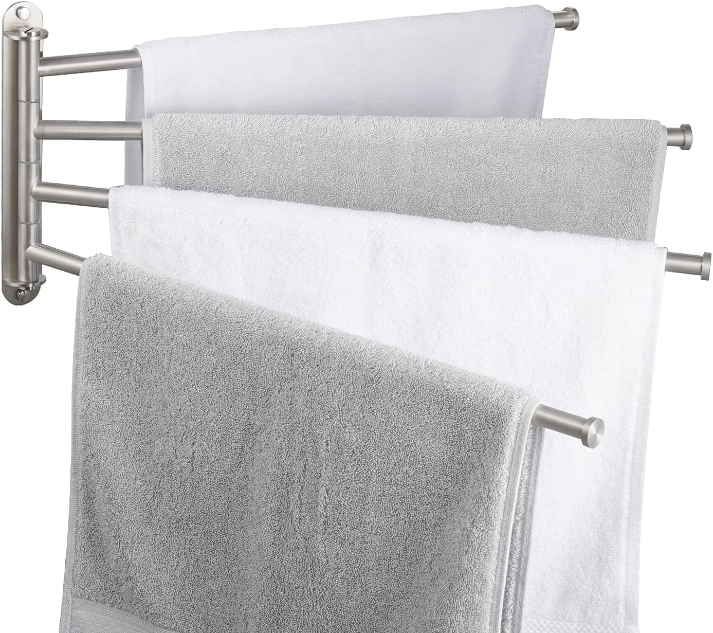 KES Extra Long Swivel Towel Bar 19.5" 4-Arm, Swing Out Towel Rack for Bathroom Wall, Hand Towel Holder for Multiple Towels, SUS304 Stainless Steel Brushed Finish, A2103S4L50-2