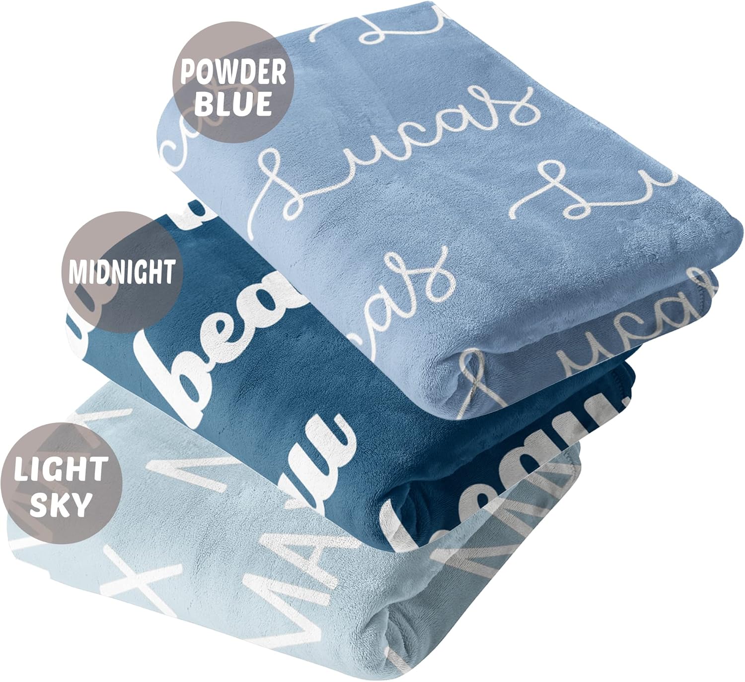 Girls Love A Monogram Ships Next Day - Blue Personalized Kids Blankets for Boys with Name - Printed in America - Boys Throw Blanket - Personalized Custom Mens and Kids Throw Blanket Gift