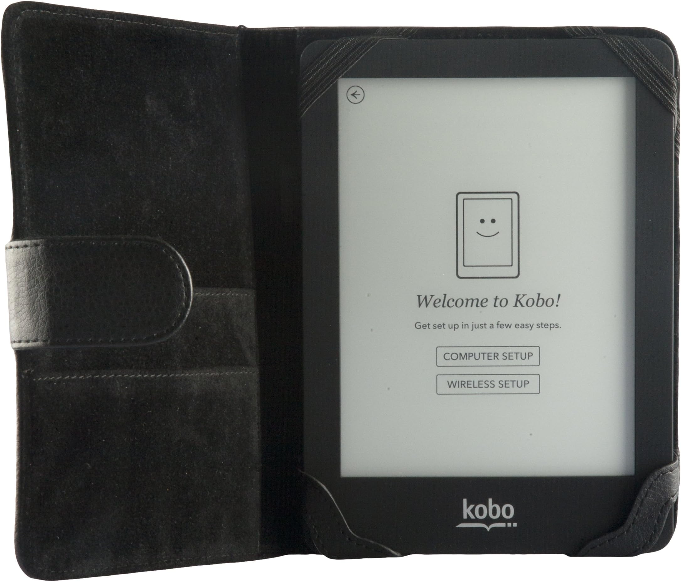 ODYSSEY protective cover for Kobo Glo and Glo HD (magnetic clasp, durable materials,stylish design) - black