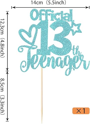 Miniatura 2 de Rsstarxi 1 paquete de 1 decoración oficial para pastel de 13 cumpleaños con purpurina para adolescentes de 13 años Fabulosa selección de pasteles de