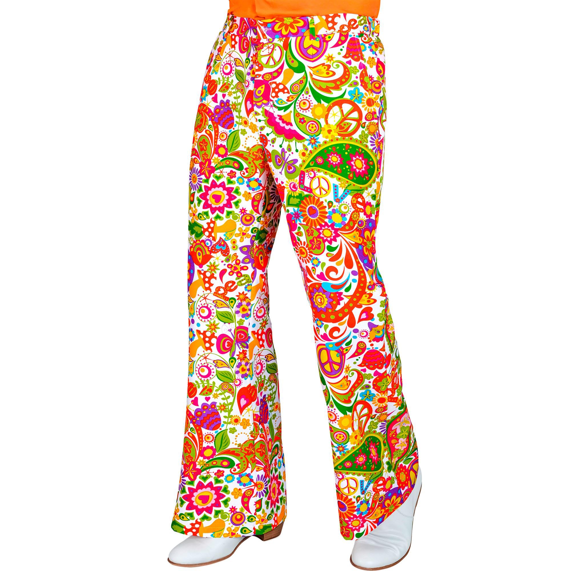 W WIDMANN MILANO Party Fashion - Kostuum jaren 60-pak, jas en broek, hippie, reggae, flower power, disco fever, slagmove
