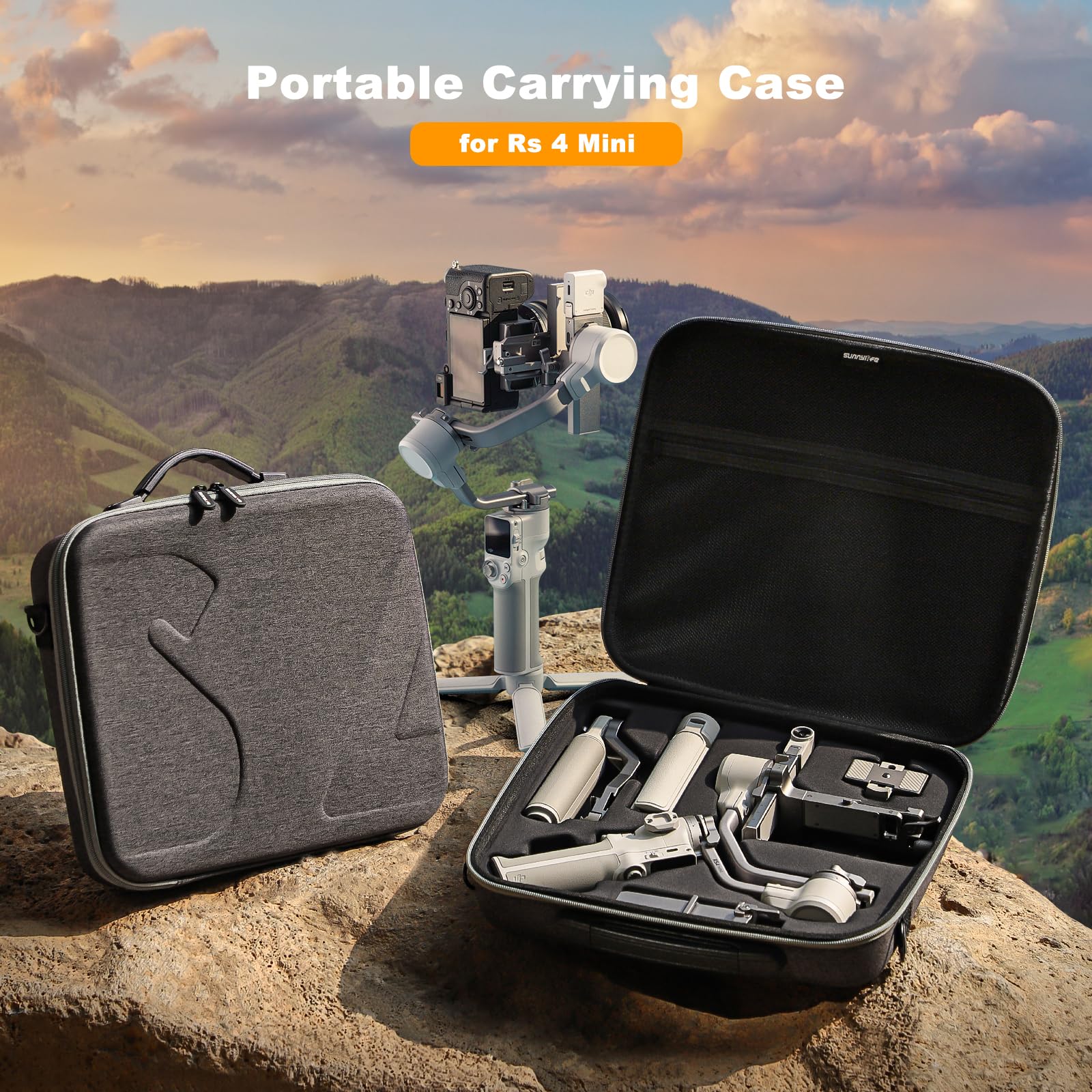 SYACHI RS 4 Mini Tasche, Tragbare Tragetasche für DJI RS 4Mini Handheld 3-Achsen Gimbal-Stabilisator, Tragbare wasserdichte Case für DJI RS 4 Mini Creator Combo mit Schultergurt