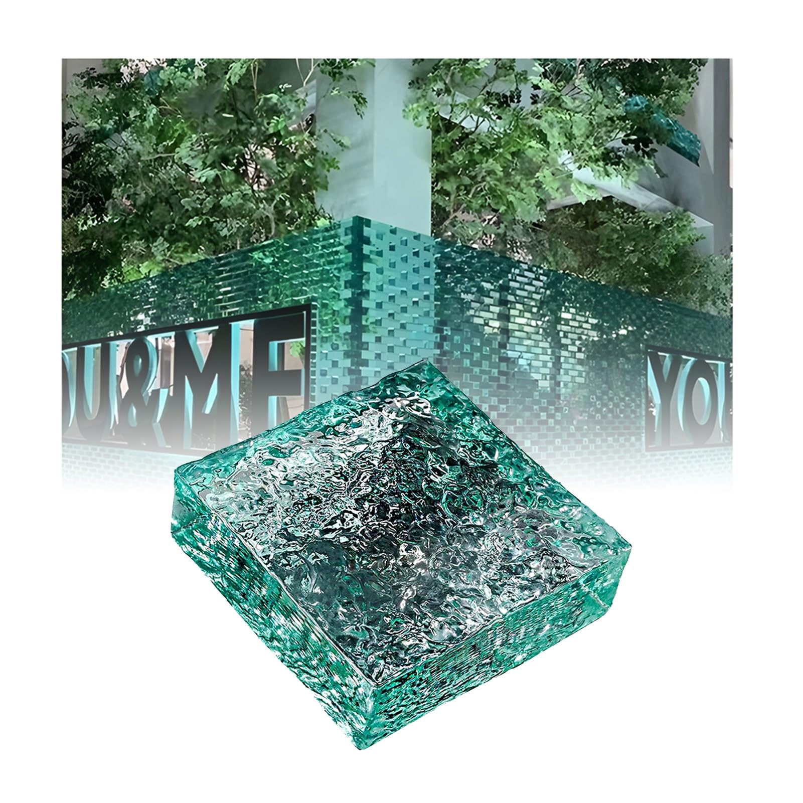 Prostokątne kryształowe klocki przezroczyste szklane bloki ze szkła kryształowego na ściany izolacja termiczna i dźwiękowa wielokolorowe 15 x 15 x 4,8 cm