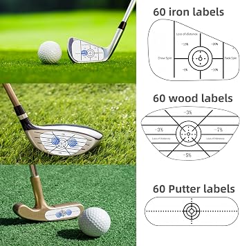 Lihengkong Golf Impact Tape Labels 180 PCS Golf Impact Stickers for Swing Training Improve Golf Swing Accuracy Distance Sticky Golf Pro Club Sweet Spot Consistency Analysis