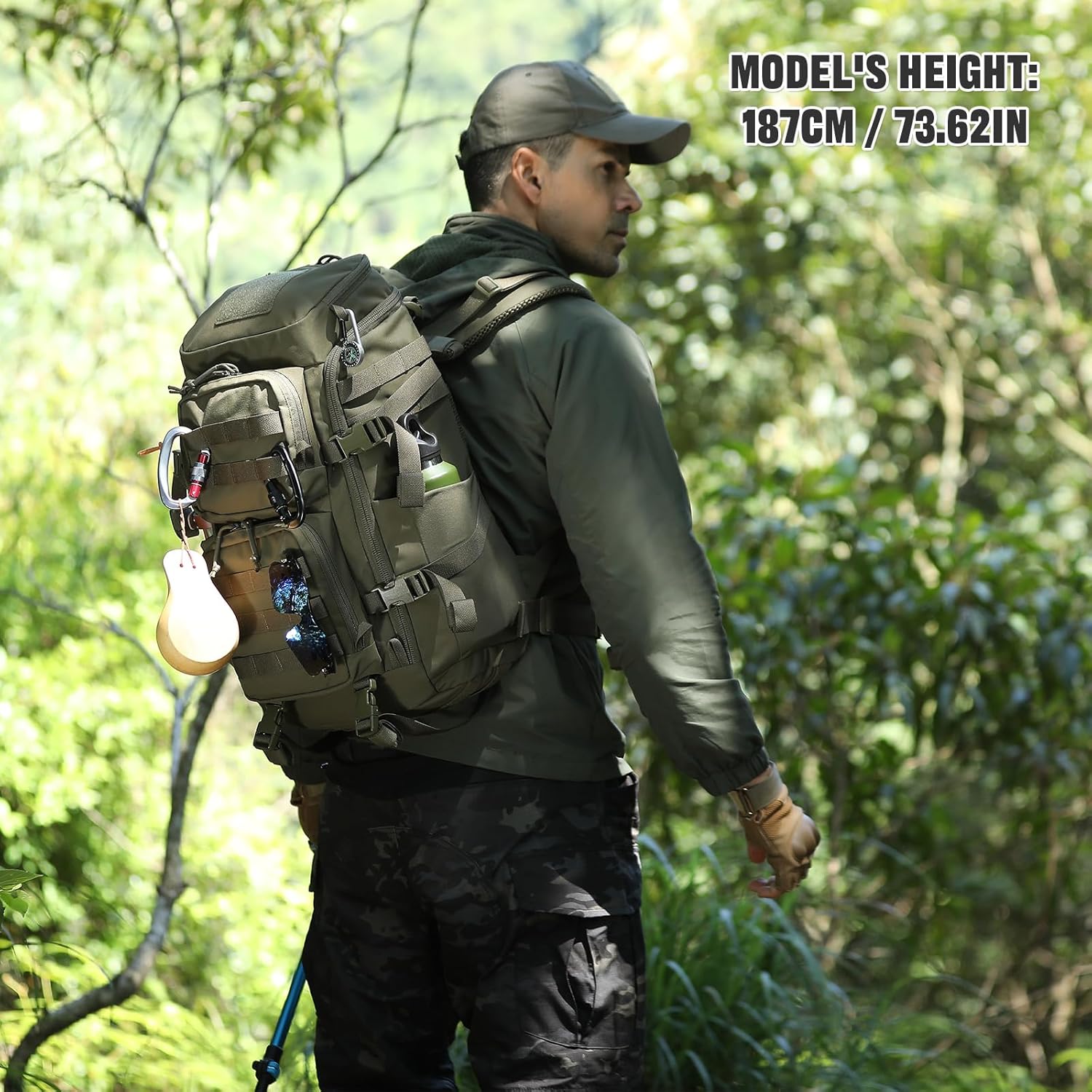 45L Tactical Backpack, Military Molle Backpack with 17" Laptop Compartment Survival Large Hiking Travel Rucksack for Outdoors