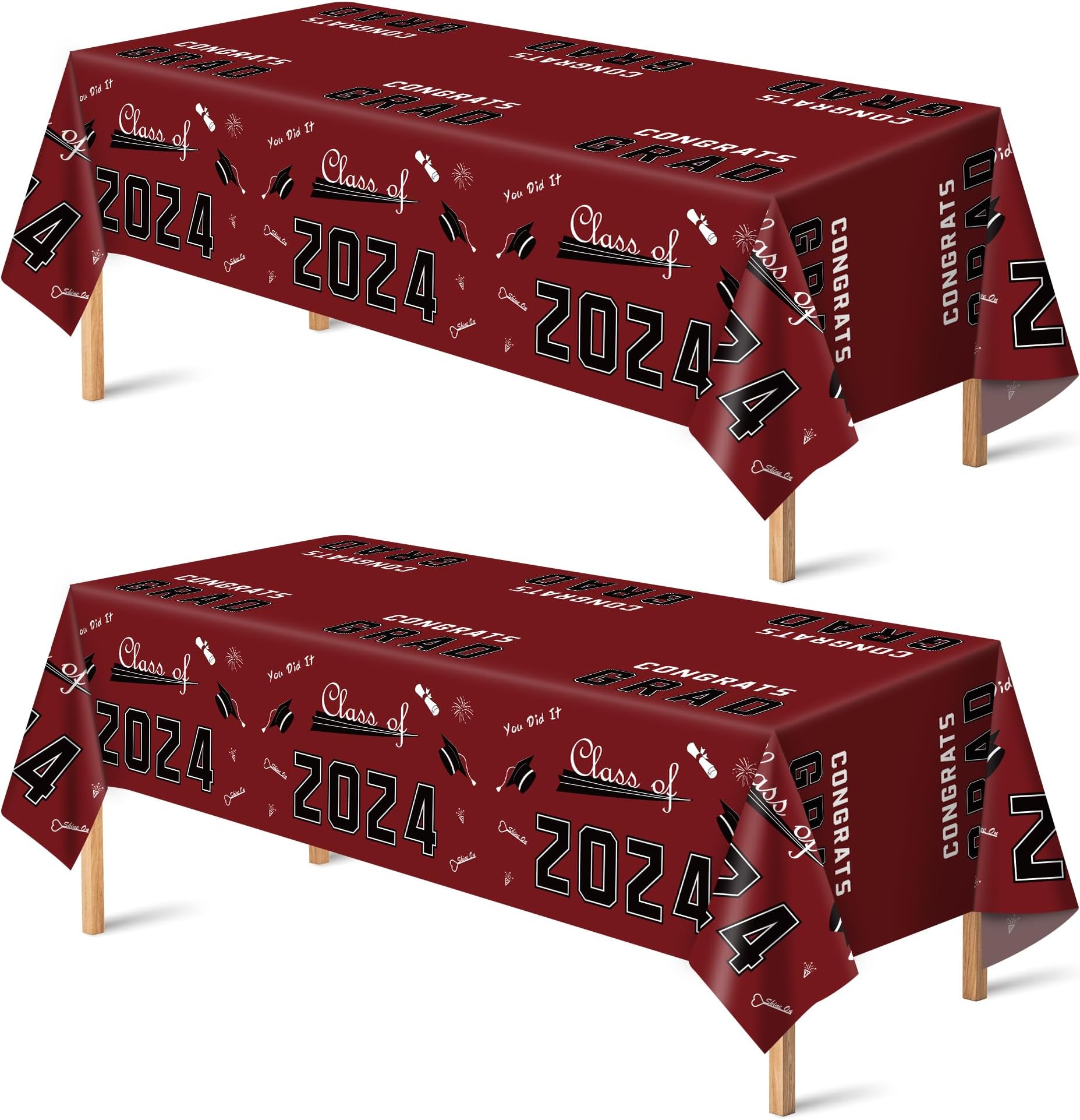 Tyzarglef 3 Pack Graduation Tablecloths Class of 2024
