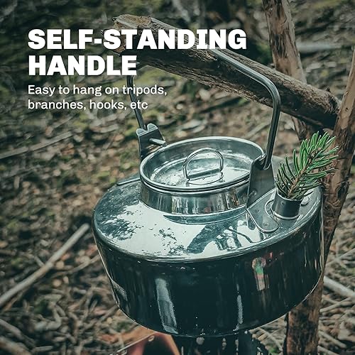 Vista 2 de Fire-Maple Antarcti - Hervidor portátil de acero inoxidable ligero de 1 litro Tetera de campamento duradera y portátil Ideal