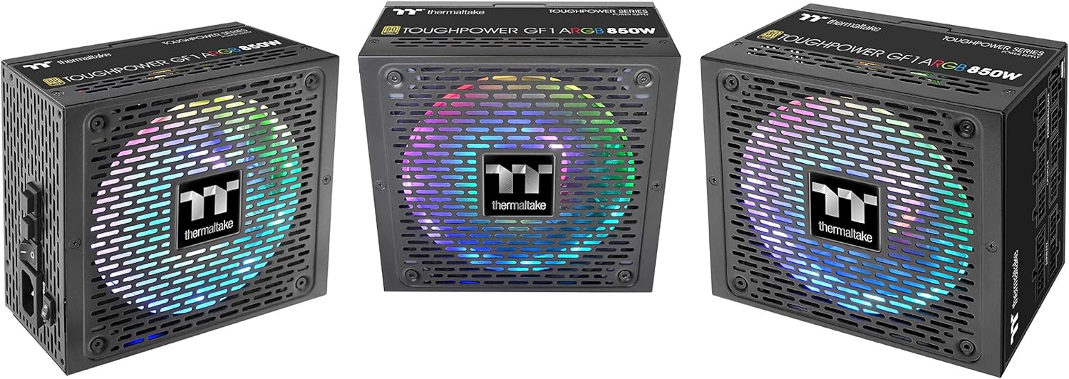 Free Shipping Over $50 Thermaltake Toughpower GF1 ARGB 850W 80+ Gold 16.8 Million Colors 18 Addressable LEDs 5V Motherboard Sync/Analog Controlled SLI Full Modular Power Supply PS-TPD-0850F3FAGU-1