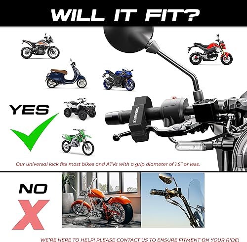 Miniatura 5 de Empuñadura de bloqueo de manillar de motocicleta con funda de protección de palanca, bloqueo de motocicleta resistente antirrobo para freno de