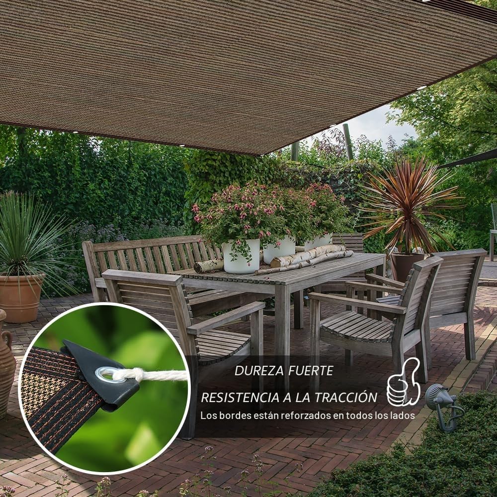 Red de Sombra, 3x4m Malla Sombra Exterior con Ojales, Anti-UV Malla Sombreadora Jardin, Lona Sombra Exterior, Transpirable y Protector Solar, Malla Ocultacion Toldo para Jardines Invernaderos Patios