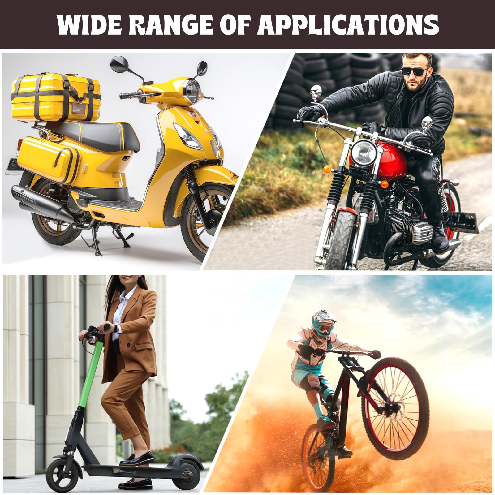 Manopole Moto 2 Pezzi Gomma 22mm/24mm Manubrio per Scooter Quad Cruiser Off Road Rosso