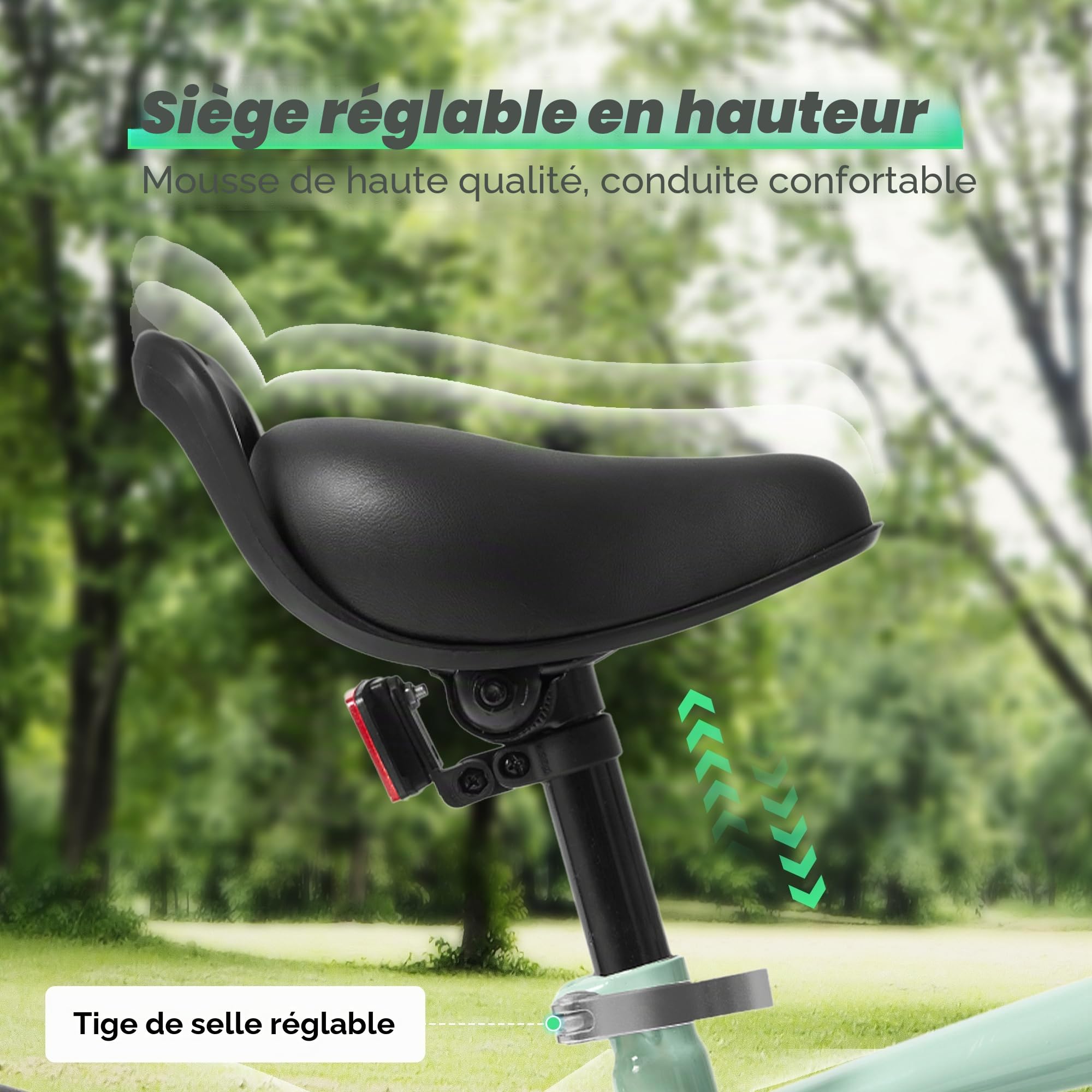 BODIOO Vélo pour Enfant de 12 Pouces avec siège réglable, Double Freins, Roues stabilisatrices, réflecteur et Garde-Boue, Convient aux Cyclistes de 84 à 97 cm